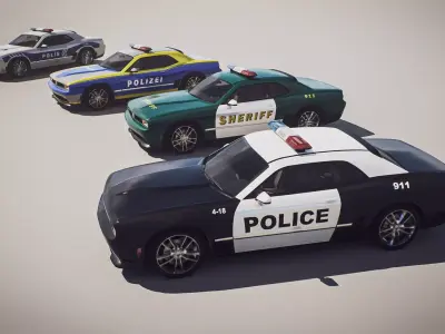 Muscle Car 1 - Game Ready Vehicle Low-poly 3D model