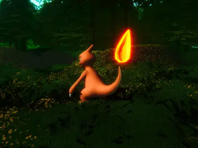 Charmeleon-Animated Low-poly 3D model