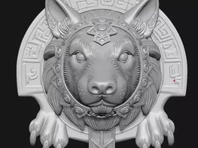 wolf sculpture 3D print model