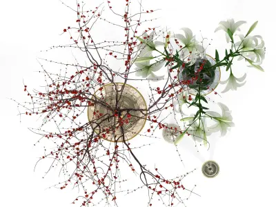 Griffe Montenapoleone vases with flowers 3D model