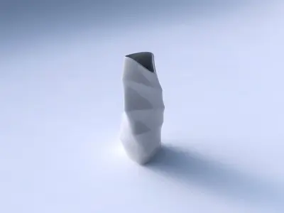 Vase curved tipping triangle with horizontal sections 3D print model