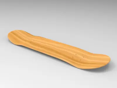 8 in Skateboard Deck Free 3D model