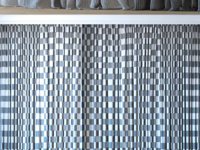 Curtains with tulle set 06  3D model