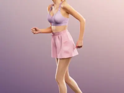 Jule 13390 - Running Athletic Woman Low-poly 3D model