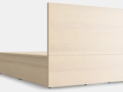 MALM Bed frame high w 4 storage boxes 29 Low-poly 3D model