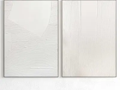 Plaster Two Photo Frame 357 Low-poly 3D model