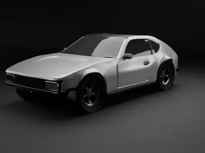 Retro Coupe GT  Car 3D Model  3D model