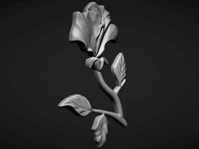 Rose bas relief 3D print model buy