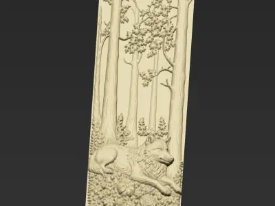 A Wolf in the Forest A128 3D print model