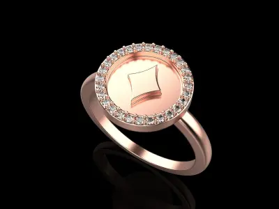Card diamonds ring model 604 3D print model