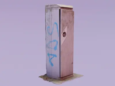Ultra-realistic street telephone cabinet  3D model
