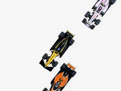 Formula 2017 cars pack 2 Low-poly 3D model
