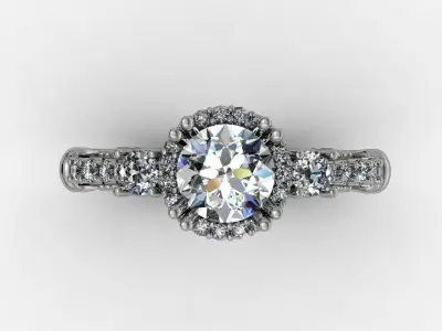 Fantasy luxury engagement ring 3D print model