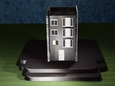 Urban Minimalist Tower Low-poly 3D model