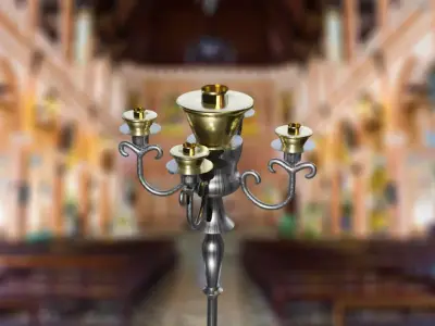 Church Candle Holder - Game Ready 3D Model Free low-poly 3D model
