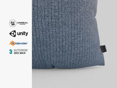 Cushion Rice Stitch Grey Low-poly 3D model