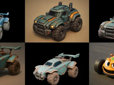 Gt one Car bundle 20 pack 100 glb 3D model