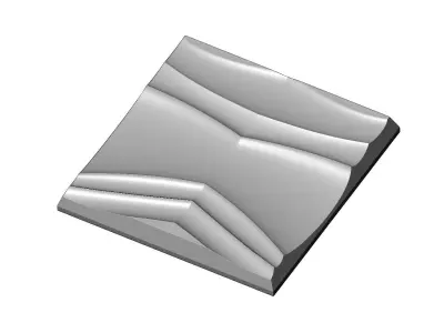 Abstract wave pattern relief 3d wall panel N03 3D print model