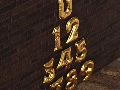 Inflated Foil Numeric Balloons 3D model