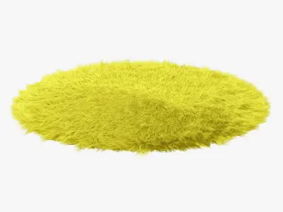 Round yelow rug  3D model