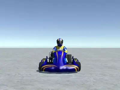 Low Poly Kart With Player 6 Low-poly 3D model