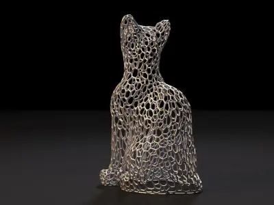 Cat statuette 3D print model