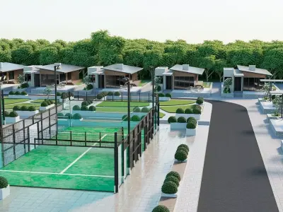 Modern Residential Complex 3D Model 3D model