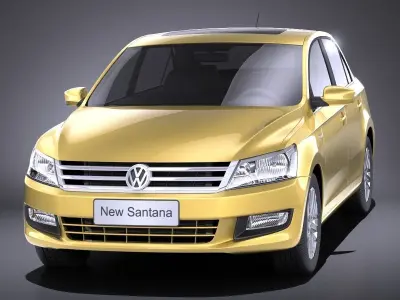 Volkswagen Santana 2014 VRAY 3D model