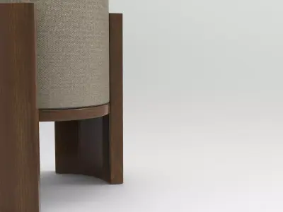 Huza Stool Low-poly 3D model