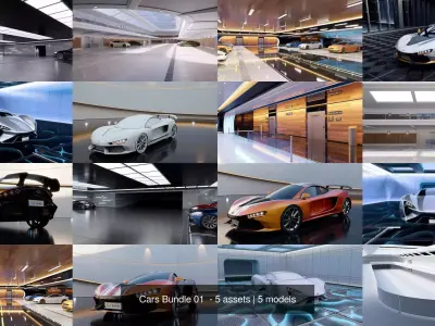 Cars Bundle 01  - 5 assets 3D Model Pack