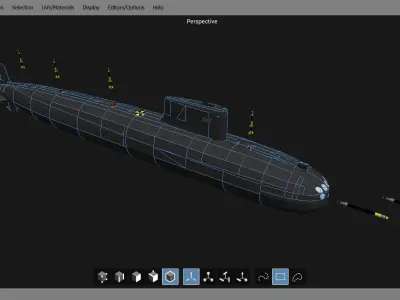 Submarine in computer program 3D model