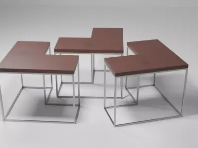 Design Table Set Free low-poly 3D model