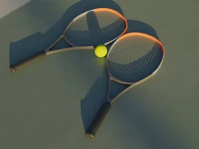 Tennis Court  Low-poly 3D model