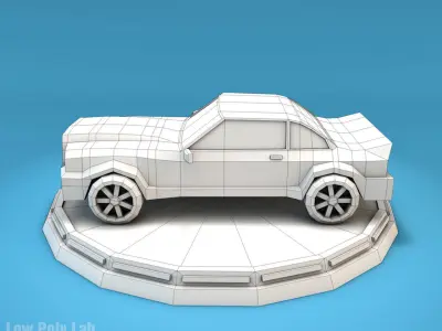 Cartoon Luxury Car Low-poly 3D model