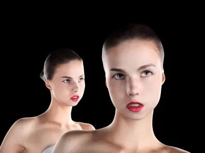 Female in bath towel 03 Low-poly 3D model