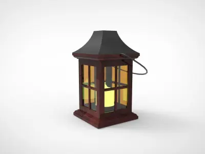 lantern U wooden 3D model