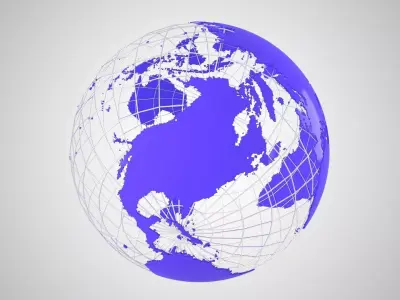 Globe News Skeleton Indigo 3D model