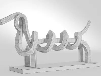 Dachshund abstract sculpture of dog 3D model