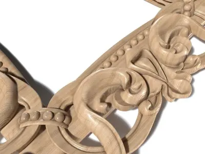 Frame-020 ornate wooden picture frame 3D model