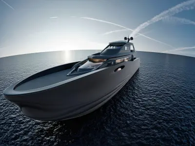 Luxury Yacht with interior 3D model