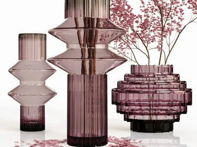 Set Pink bouquet 3D model