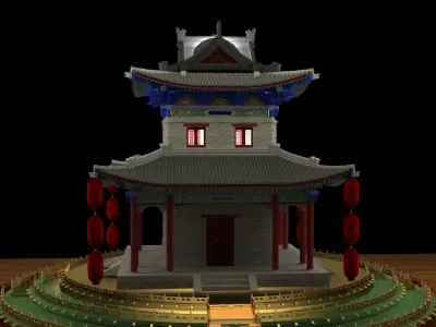 Chinese ancient house 3D model 43