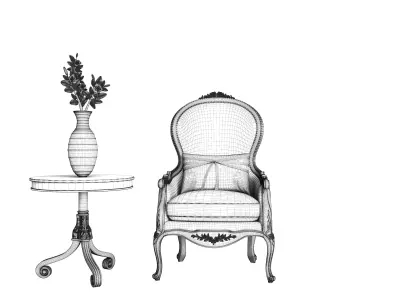Luxury Keoma Eva Armchairs Low-poly 3D model Free 3D model