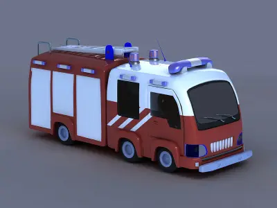 ambulance ambulancia cartoon emergency vehicle car  3D model