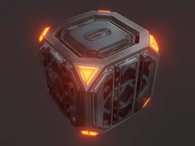 Sci-fi crate Low-poly 3D model
