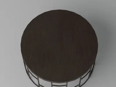 Small Dark Wood Table Free 3D model