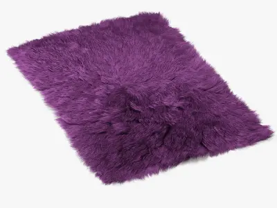 Shaggy Fur Rectangle rug 3D model