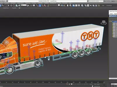 Trailer Truck TNT livery Low-poly 3D model