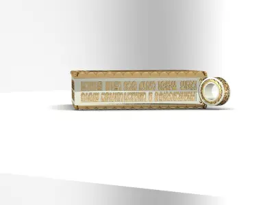 Necklace gold and jewelry box 3D print model