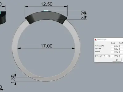 Messika Ring Gold 3D print model purchase
